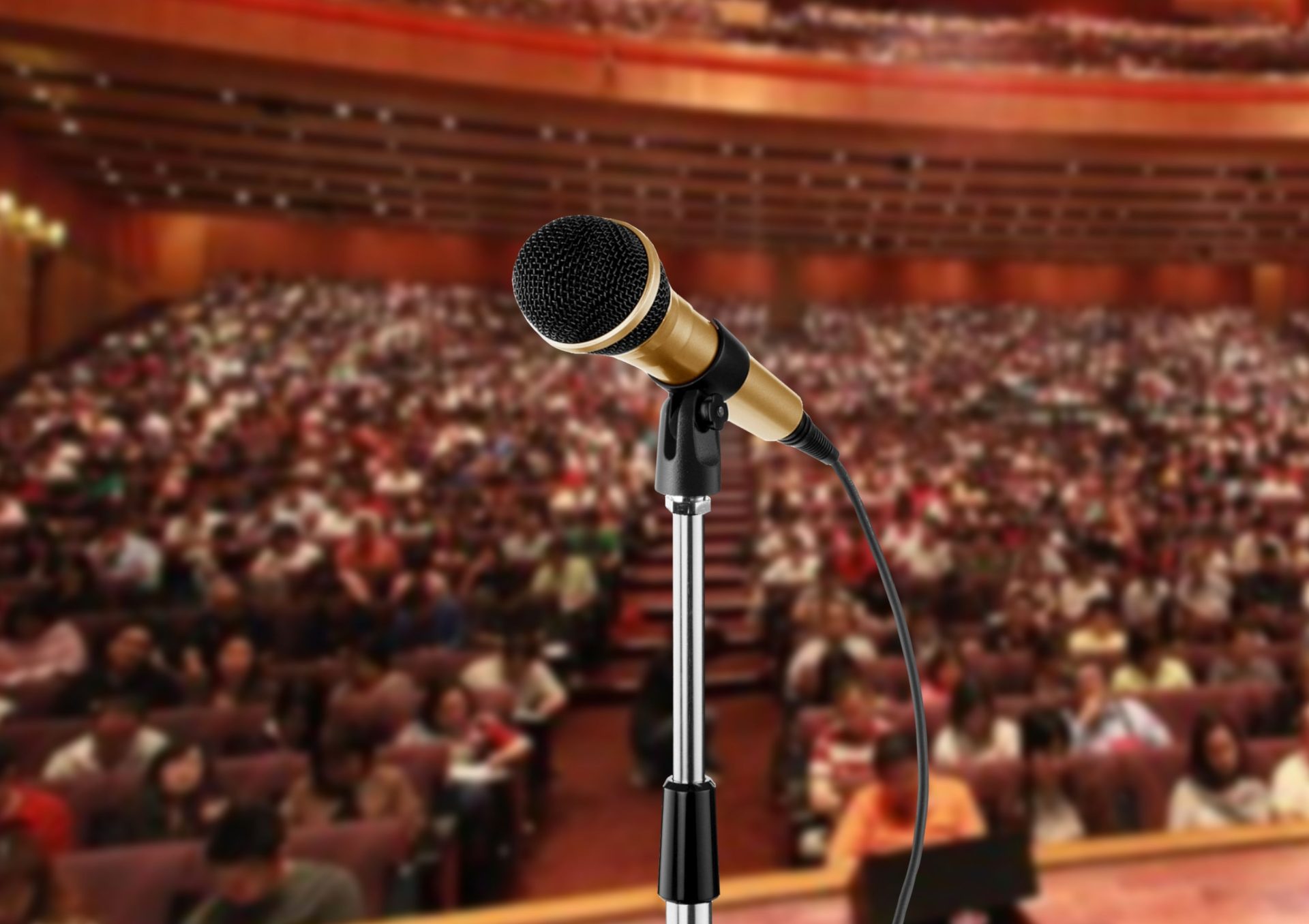 Microphone at a conference or convention 